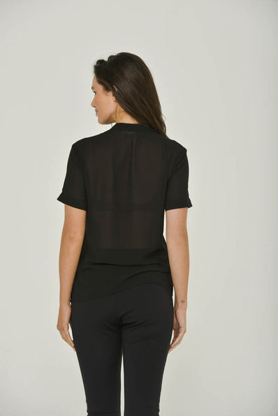 Split Neck Blouse | Short Sleeve | Sustainable Women's Fashion