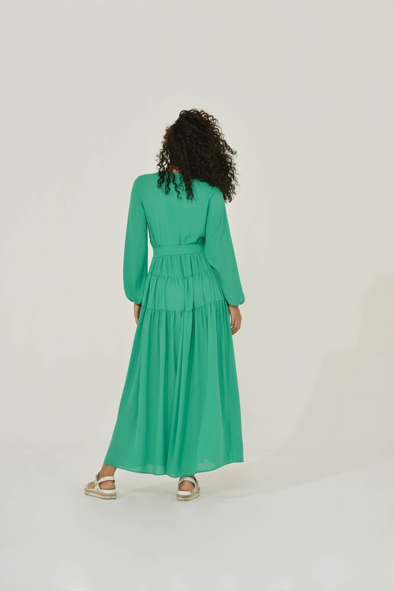 Maxi Dress Button Front | Green | Long Sleeve | Sustainable Clothing | Intention Maxi Dress Button Front | Green | Long Sleeve | Sustainable Clothing | Intention