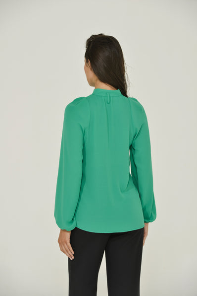 pussy-bow-eco-friendly-green-blouse-Intention-Fashion