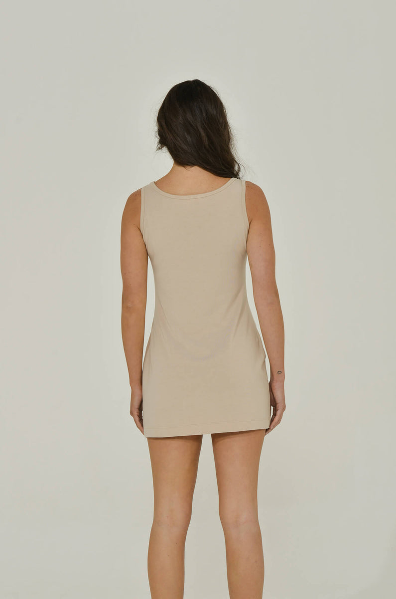 Beige Tank Dress | Eco-Friendly | Sustainable Women's Clothing | Intention Beige Tank Dress | Eco-Friendly | Sustainable Women's Clothing | Intention
