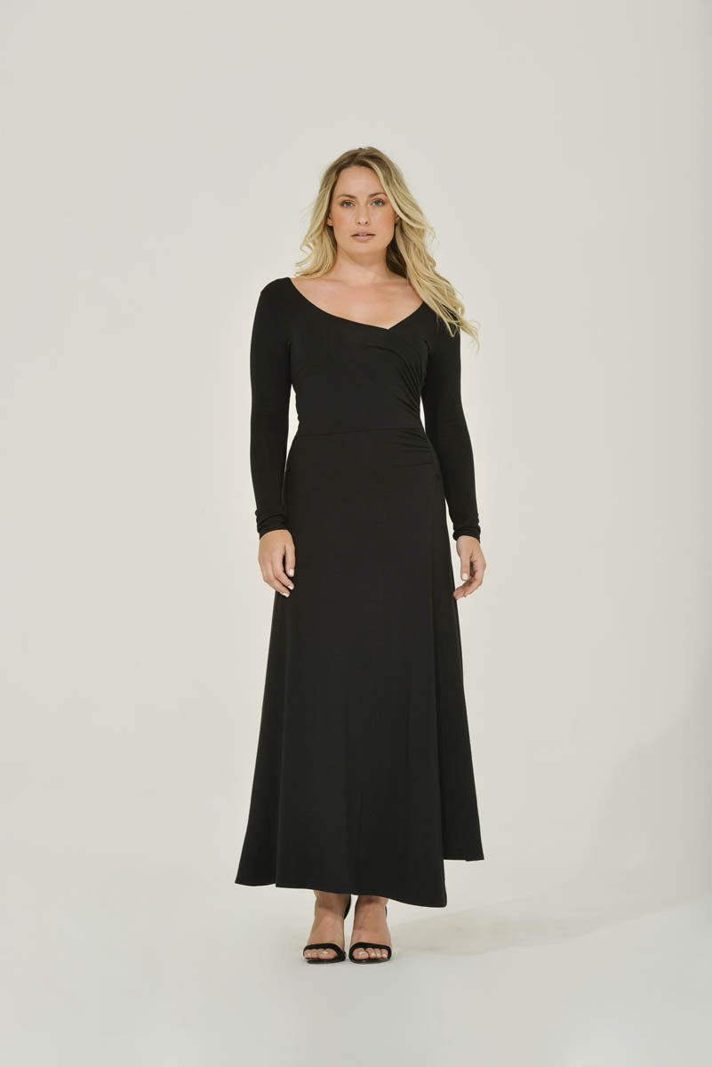Maxi Wrap Dress | Black | Sustainable Women's Clothing | Intention Maxi Wrap Dress | Black | Sustainable Women's Clothing | Intention