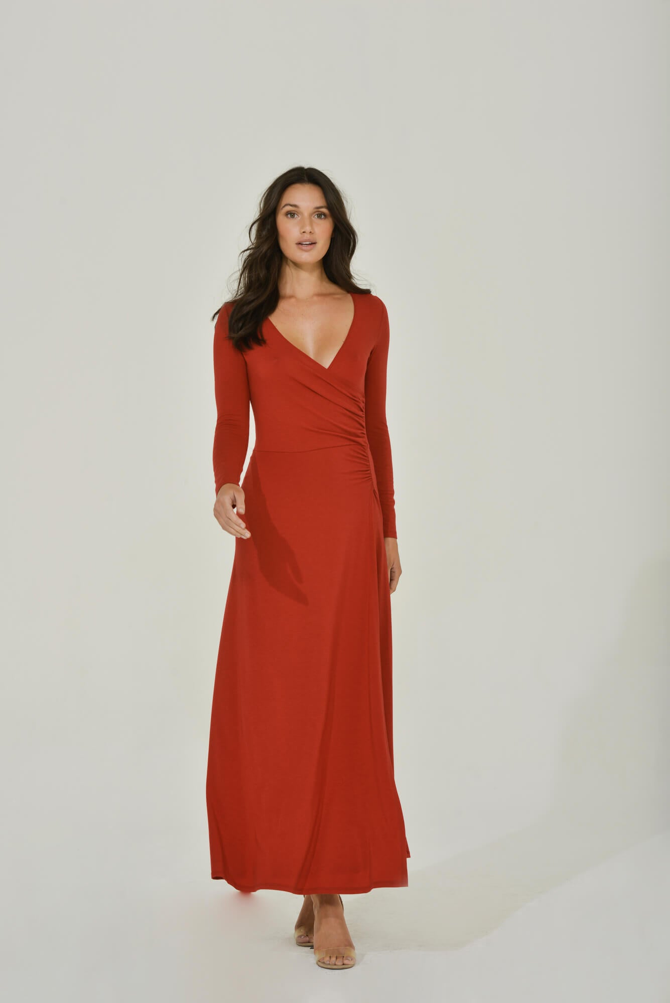 Maxi Wrap Dress | Red | Sustainable Women's Clothing | Intention Maxi Wrap Dress | Red | Sustainable Women's Clothing | Intention