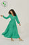 Emerald Green Long Sleeve Chiffon Maxi Dress