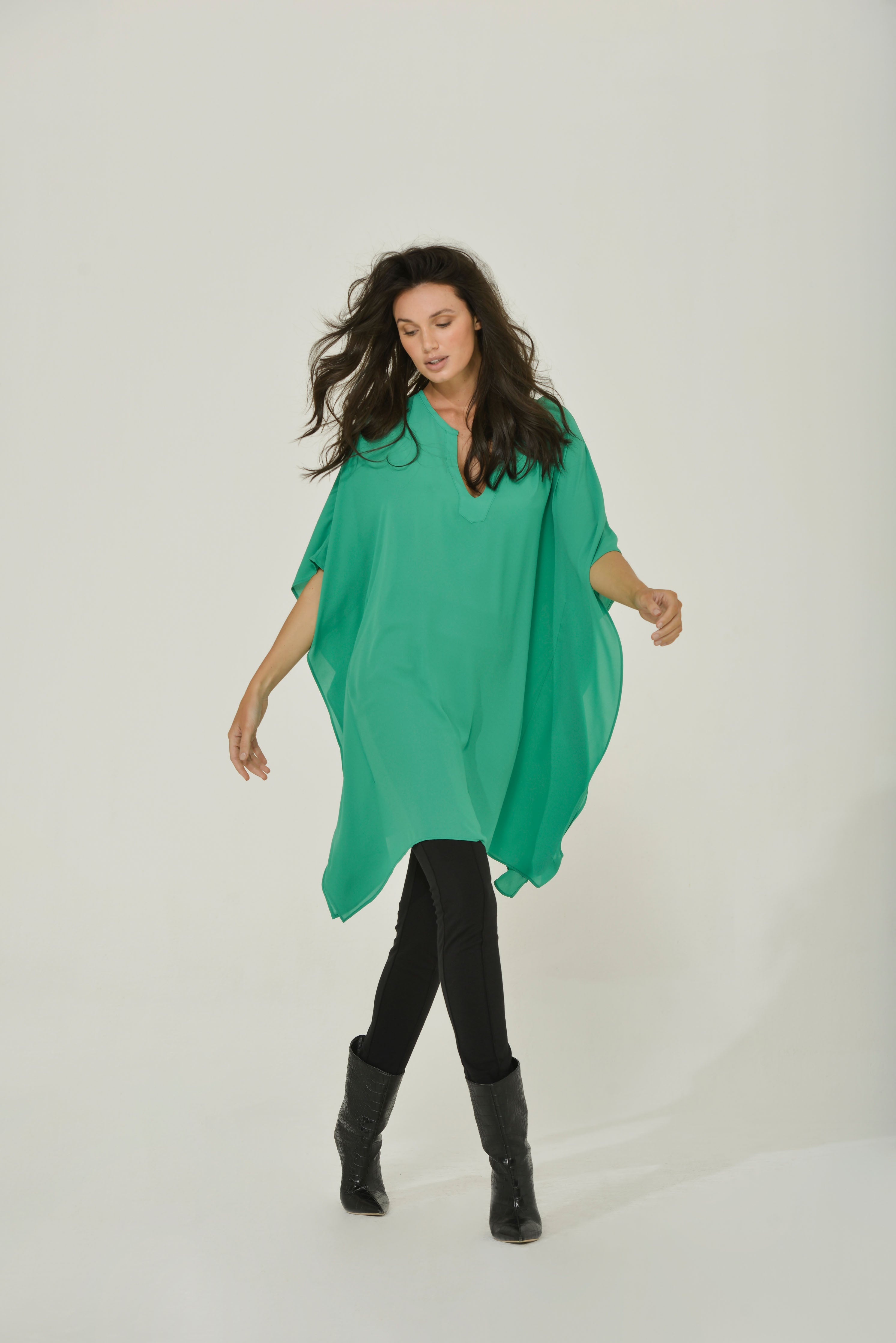 Emerald Green Caftan Tunic Dress Emerald Green Caftan Tunic Dress