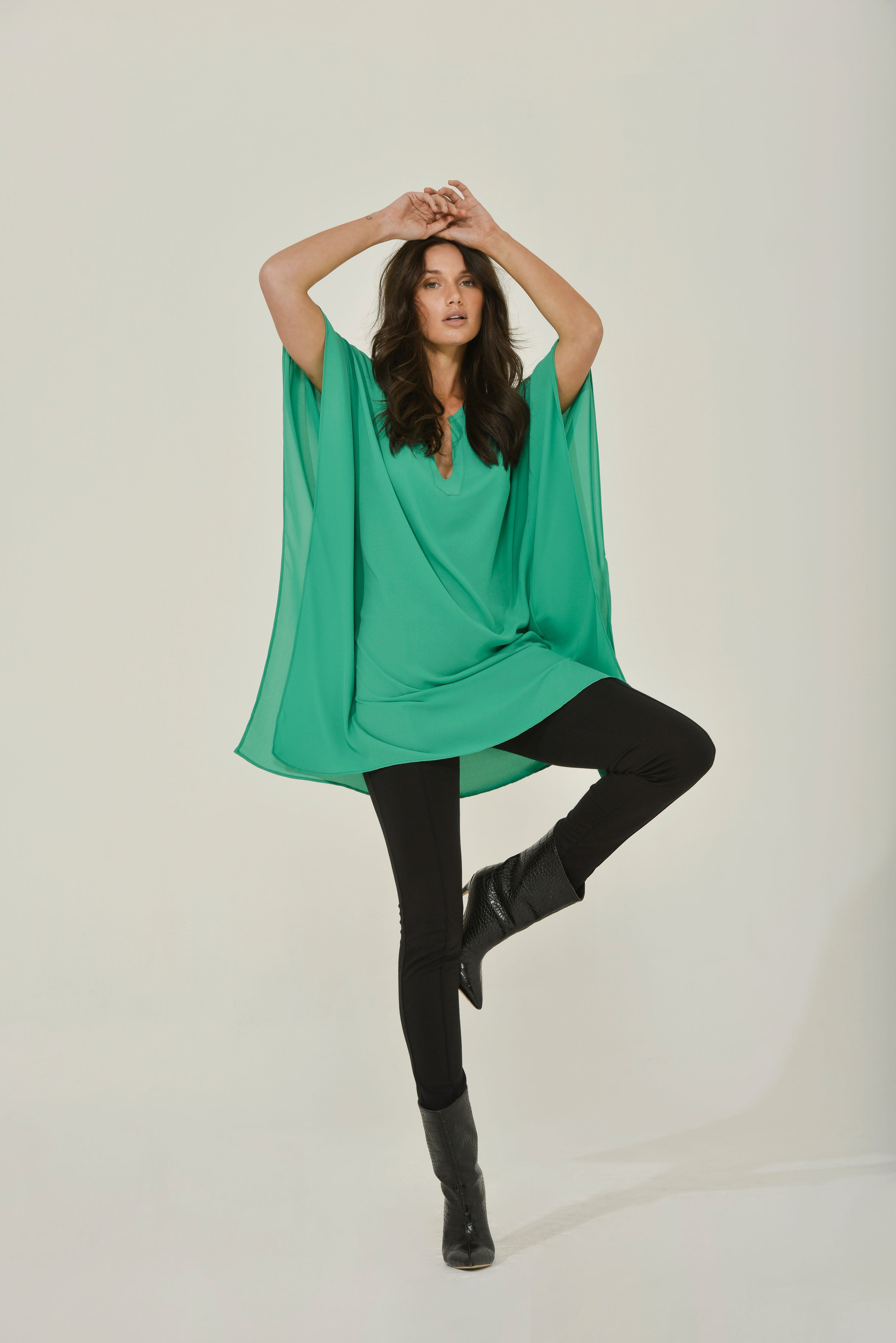 Emerald Green Caftan Tunic Dress Emerald Green Caftan Tunic Dress