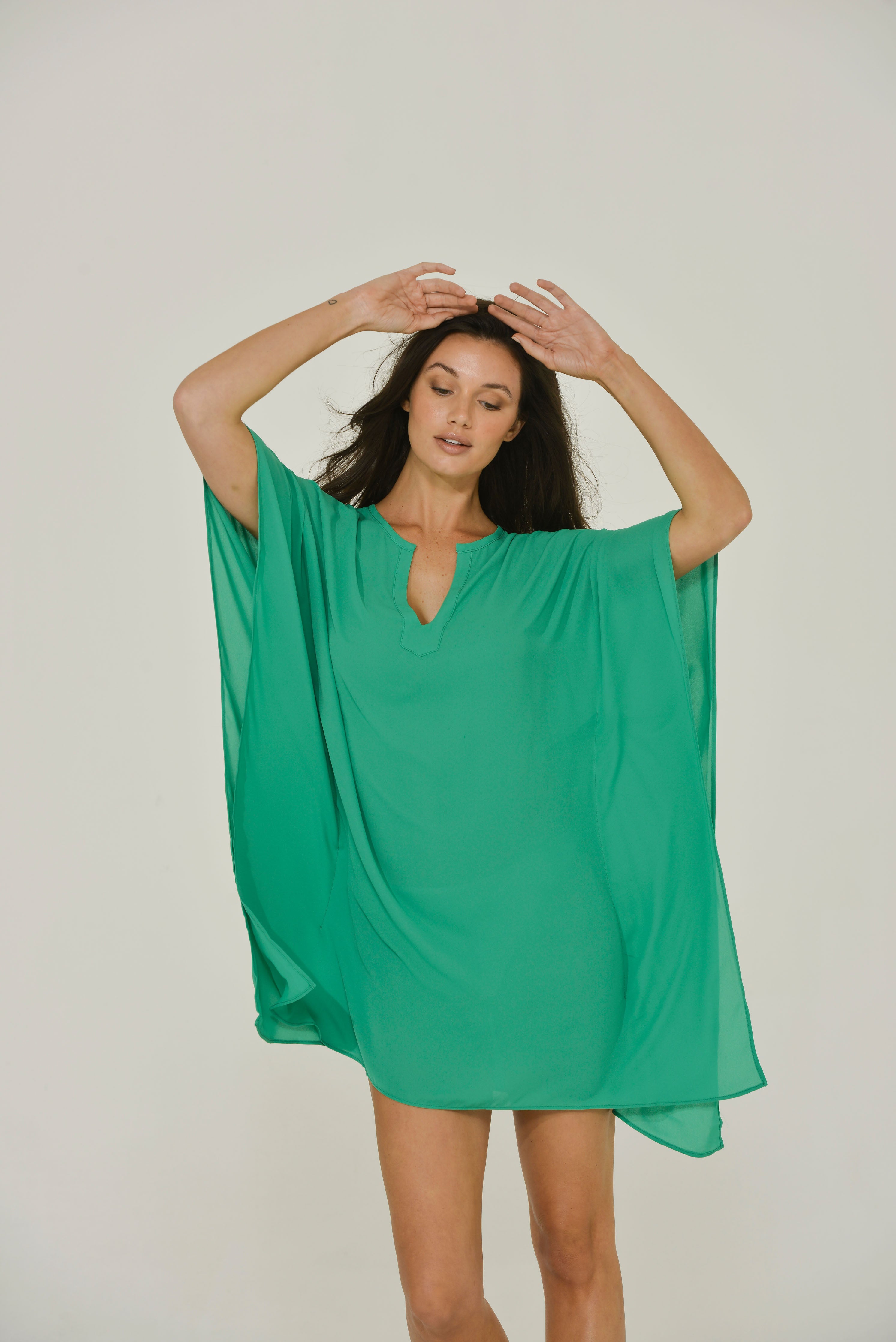 Emerald Green Caftan Tunic Dress Emerald Green Caftan Tunic Dress